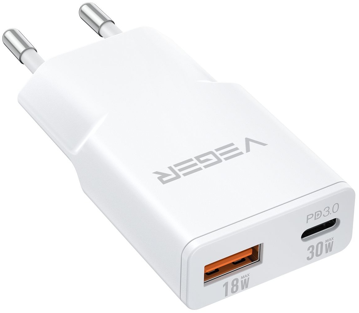 Veger USB-A naar USB-C QC PD 30W 30W1A1C telefoonoplader