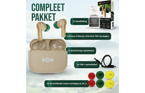 House of Marley Little Bird TWS Crème - Draadloze oordopjes