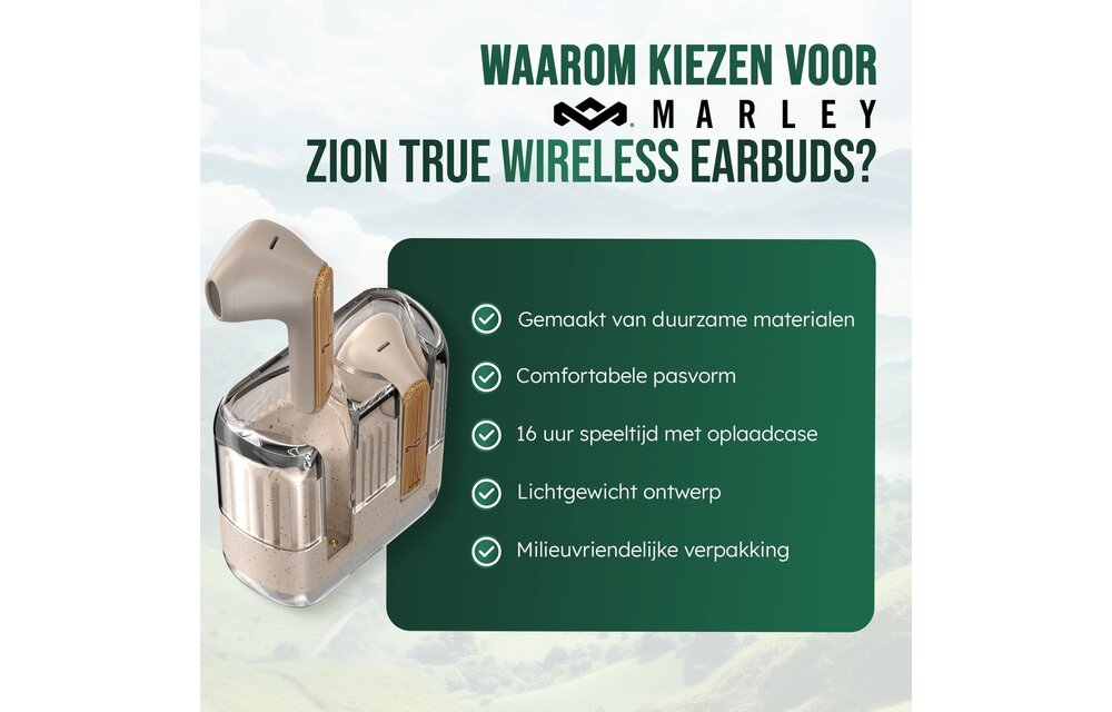 House of Marley Zion True Wireless Cream - Draadloze oordopjes