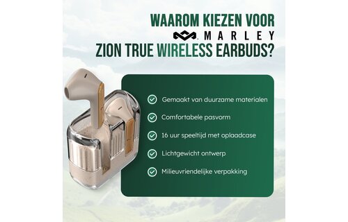 House of Marley Zion True Wireless Cream - Draadloze oordopjes