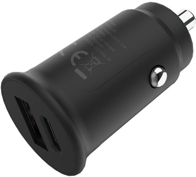 Grab 'n Go 30W USB C + USB A Autolader zwart