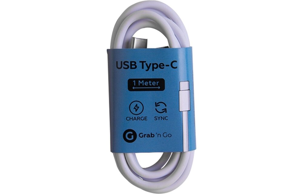 Grab 'n Go Oplaadkabel Usb-c 1 Meter Wit