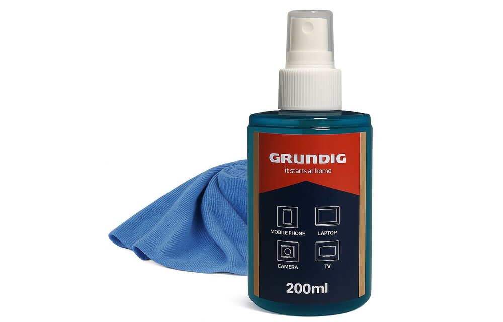 Grundig Schermreinigingsspray 200ml + Microvezeldoek
