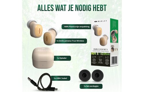 House of Marley Smile Jamaica Mini True Wireless Cream - Draadloze oordopjes