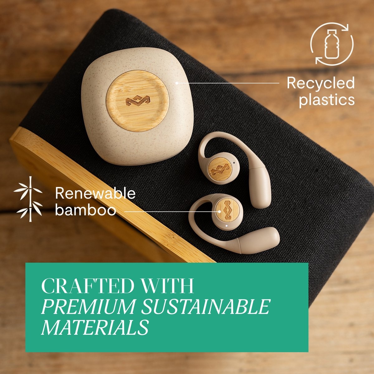 House of Marley Liberate Open-Ear True Wireless Cream - Draadloze oordopjes