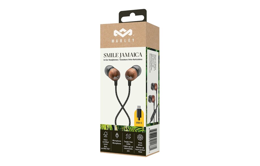 House of Marley Smile Jamaica USB-C Black - Oordopjes
