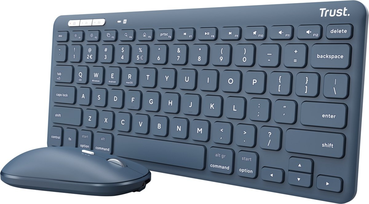 Trust Lyra Blauw - Toetsenbord + muis set