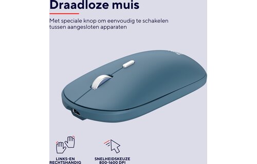 Trust Lyra Blauw - Toetsenbord + muis set