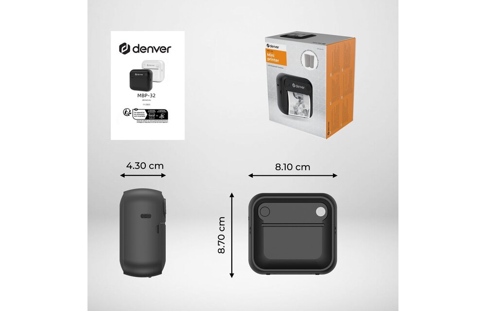 Denver MBP-32B Mini Pocket Printer  - Thermische printer