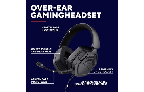 Trust GXT492 Carus Zwart - Gaming headset