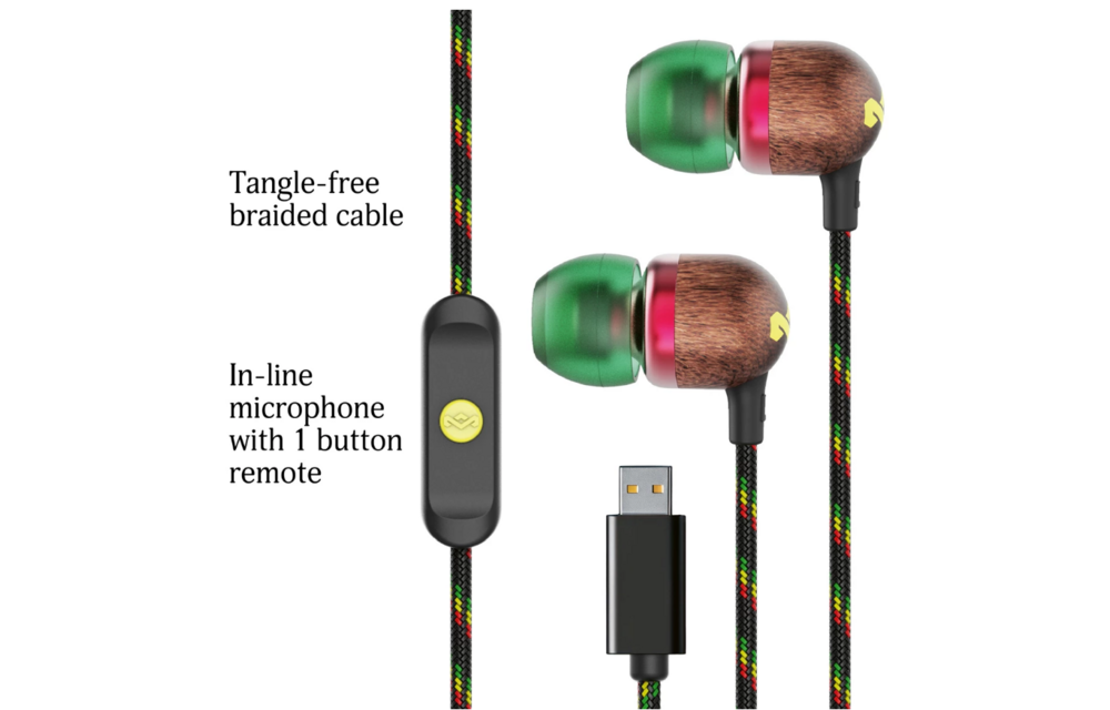 House of Marley Smile Jamaica USB-C Rasta - Oordopjes
