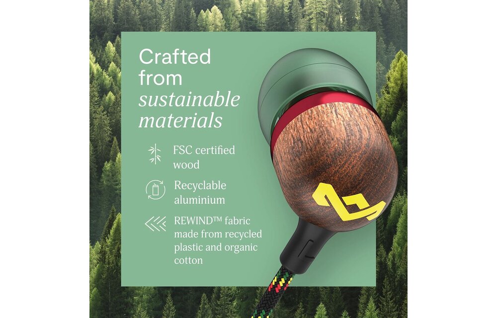 House of Marley Smile Jamaica USB-C Rasta - Oordopjes