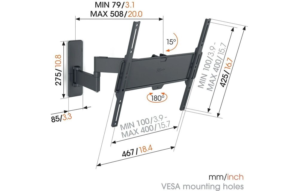 Vogel's TVM 1445 Full-Motion (32 - 65 inch) - TV muurbeugel