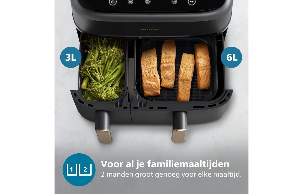 Philips 3000 Series Dual Basket NA351/00 - Hetelucht friteuse