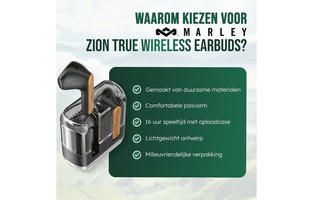 House of Marley Zion True Wireless Black - Draadloze oordopjes