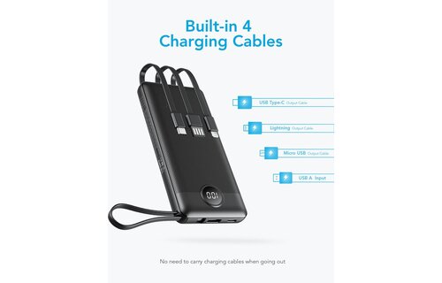 Veger C10 W1147 10.000 mAh Zwart - Powerbank