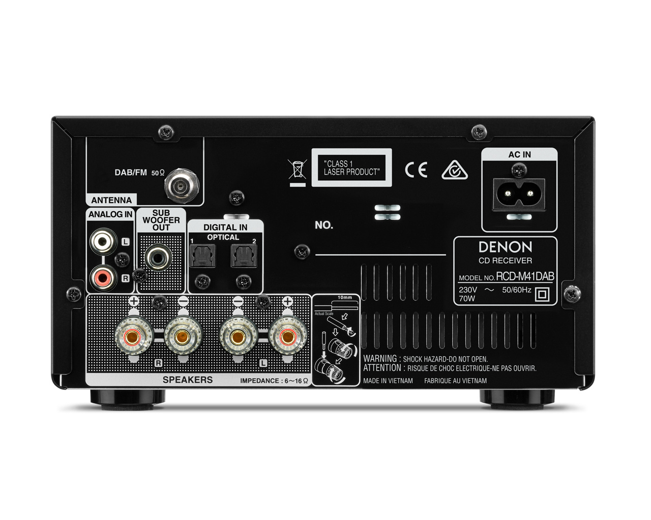 Denon D-M41DAB Silver/Wood - Radio