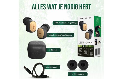 House of Marley Smile Jamaica Mini True Wireless Signature Black - Draadloze oordopjes