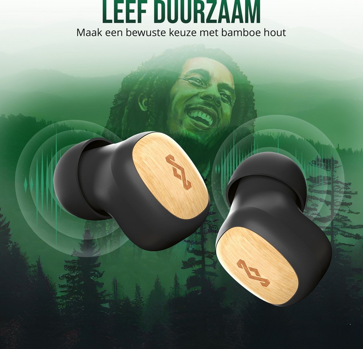 House of Marley Smile Jamaica Mini True Wireless Signature Black - Draadloze oordopjes