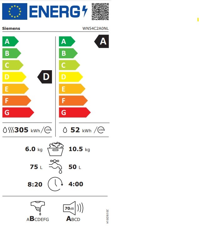 Siemens WN54C2A0NL - Was-droogcombinatie