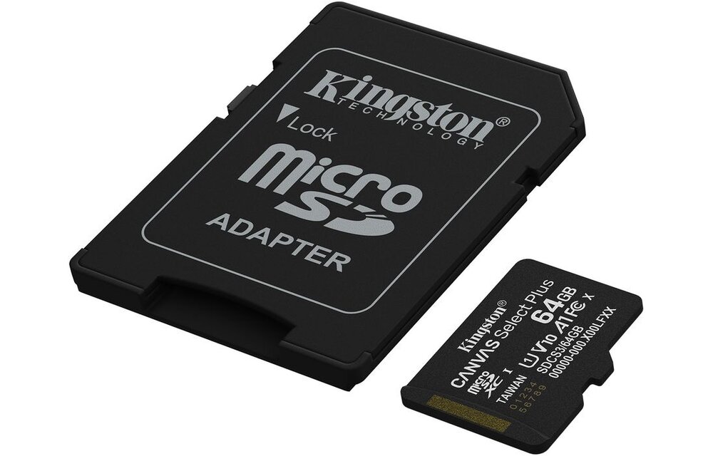 Kingston Canvas Select Plus Gen. 3 microSDXC 64GB met SD-adapter - Micro SD kaart