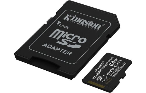 Kingston Canvas Select Plus Gen. 3 microSDXC 64GB met SD-adapter - Micro SD kaart
