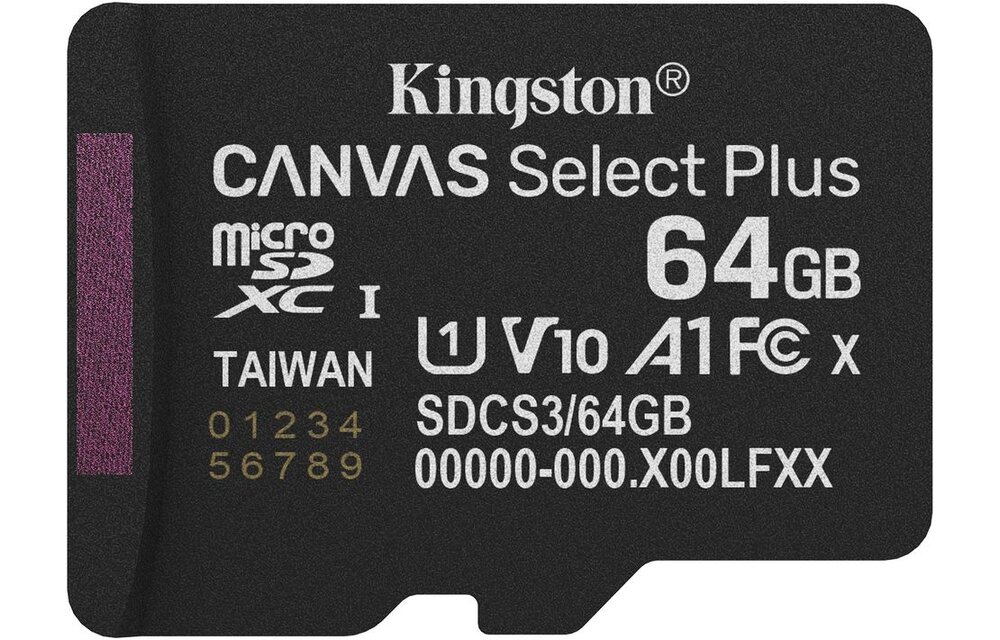 Kingston Canvas Select Plus Gen. 3 microSDXC 64GB met SD-adapter - Micro SD kaart