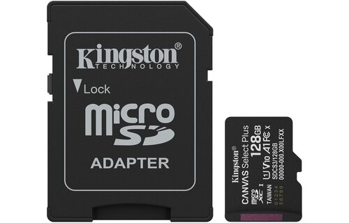 Kingston Canvas Select Plus Gen. 3 microSDXC 128GB met SD-adapter - Micro SD kaart
