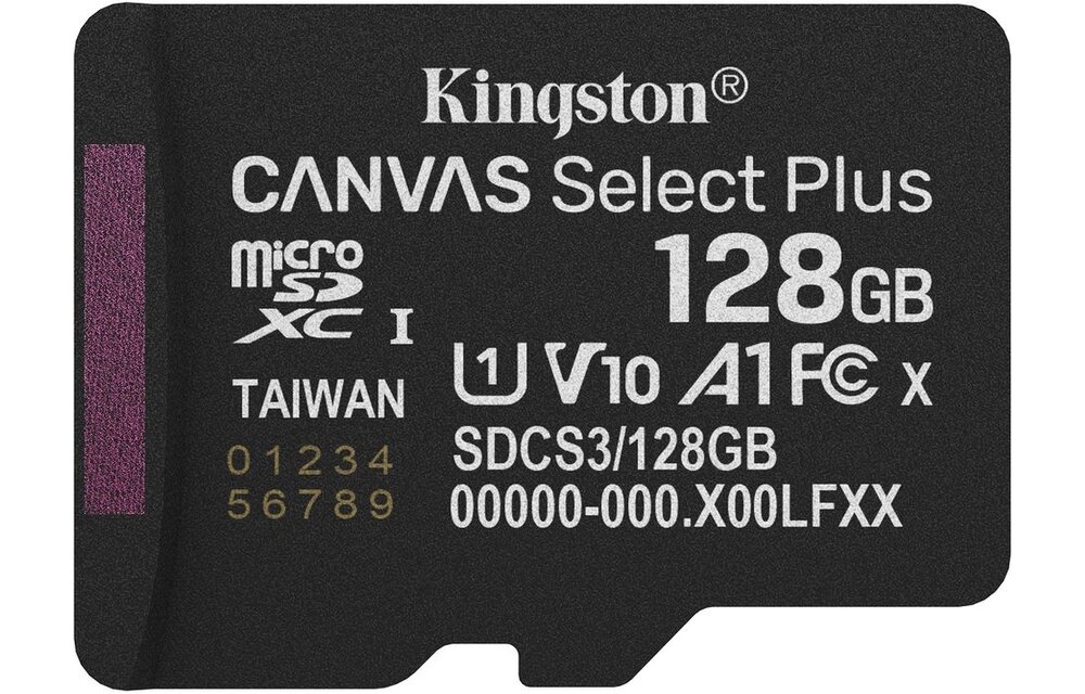 Kingston Canvas Select Plus Gen. 3 microSDXC 128GB met SD-adapter - Micro SD kaart