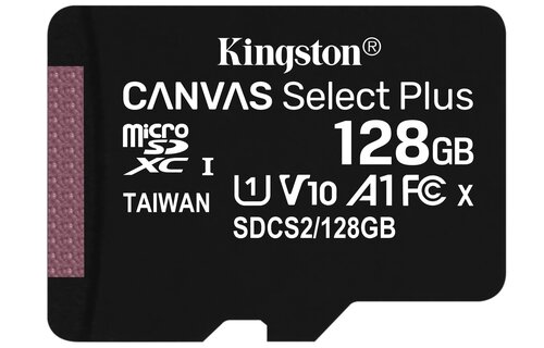 Kingston Canvas Select Plus 128GB microSDXC met SD-adapter - Micro SD kaart