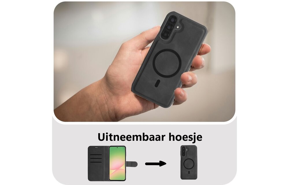 Just in Case PrimeWallet Case  Samsung Galaxy A57 PU leer Zwart - Telefoonhoesje