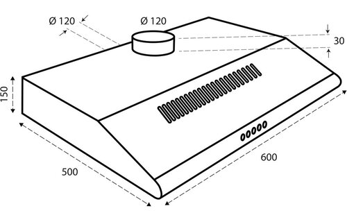 Inventum AKO6012WIT - Onderbouw afzuigkap