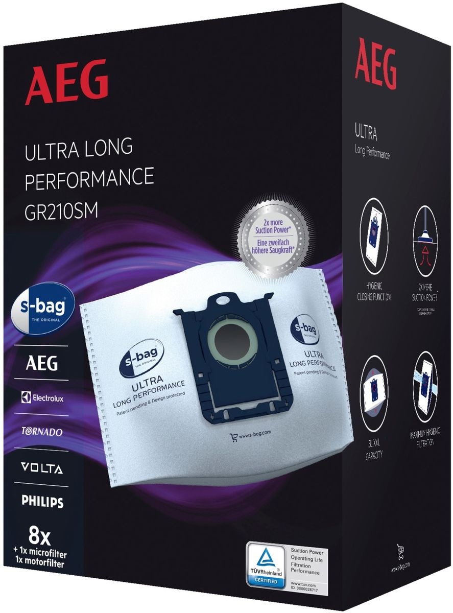 AEG GR210SM S-bag Ultra Long Performance (8 stuks) - Stofzuigerzakken