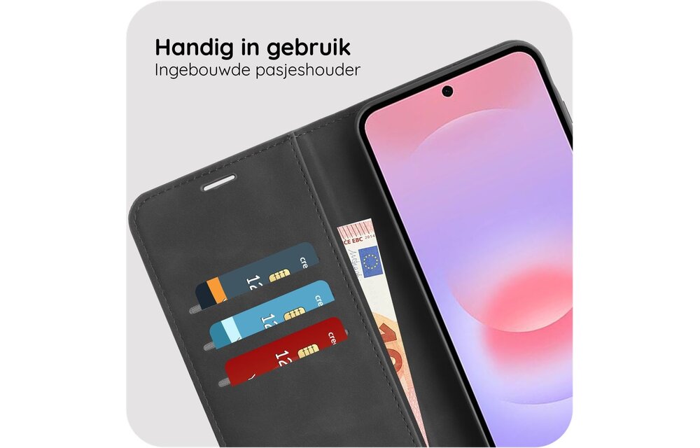 Just in Case PrimeWallet Case Samsung Galaxy A37 PU leer Zwart - Telefoonhoesje
