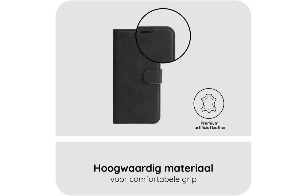 Just in Case PrimeWallet Case Samsung Galaxy A37 PU leer Zwart - Telefoonhoesje