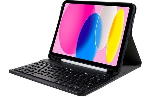 Just in Case Apple iPad 2022 Vintage Bluetooth Keyboard Cover Zwart - Tablethoes