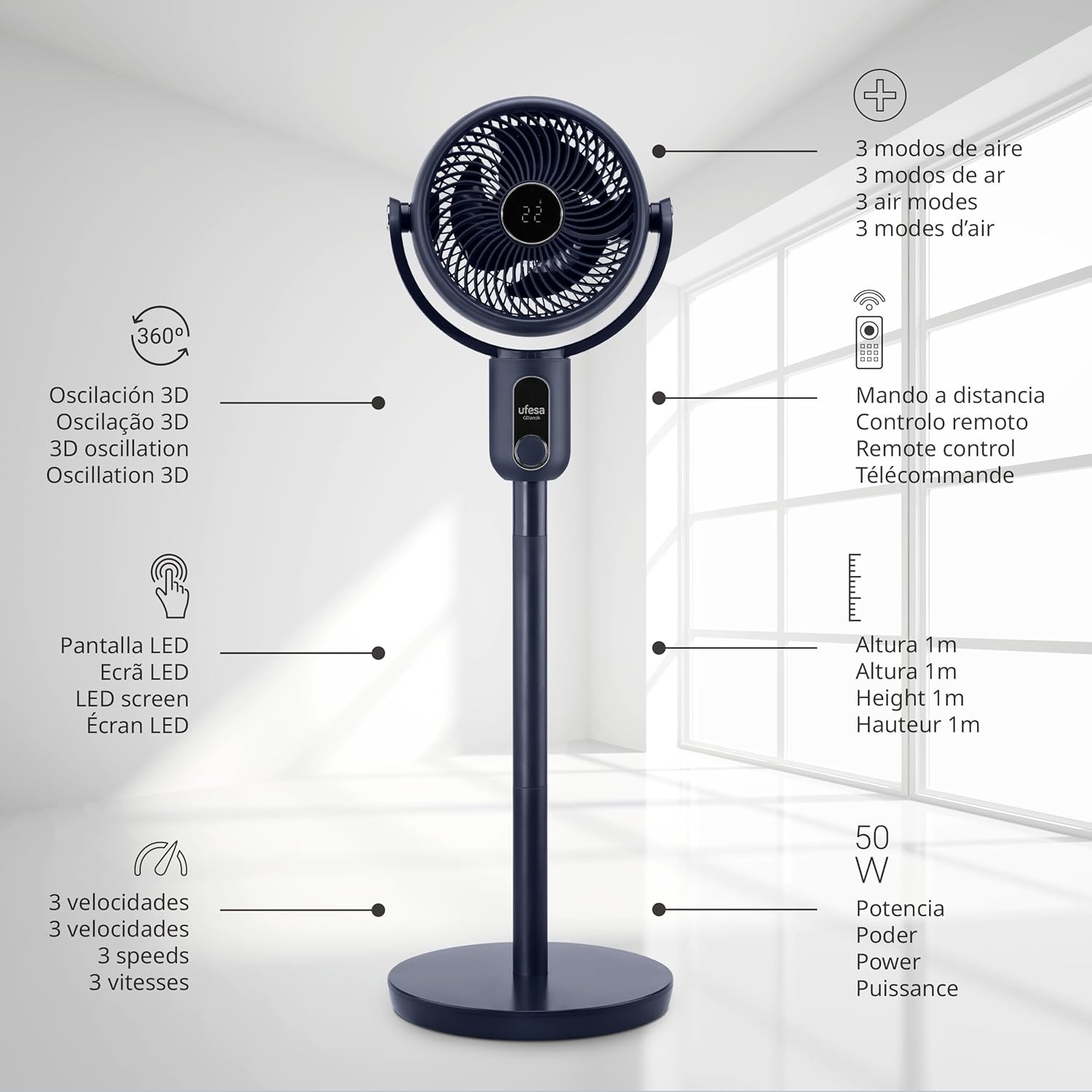 Ufesa 3D50 - Staande ventilator