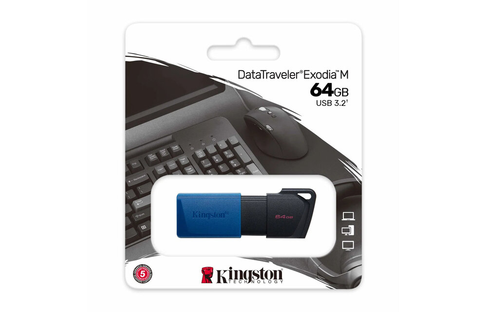 Kingston DataTraveler Exodia M USB 3.2 64GB Blauw - USB-stick