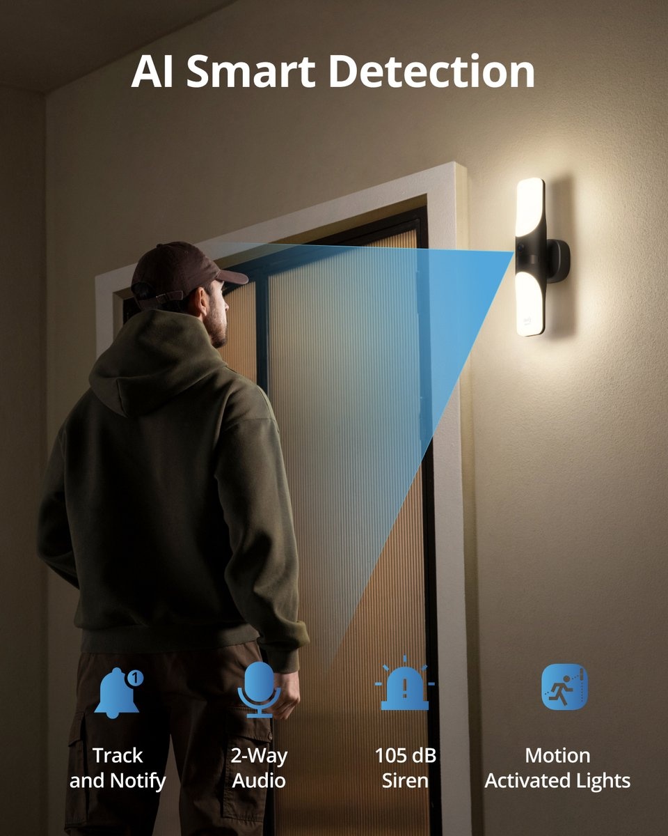 Eufy Wall Light Cam 2K S100 - Beveiligingscamera
