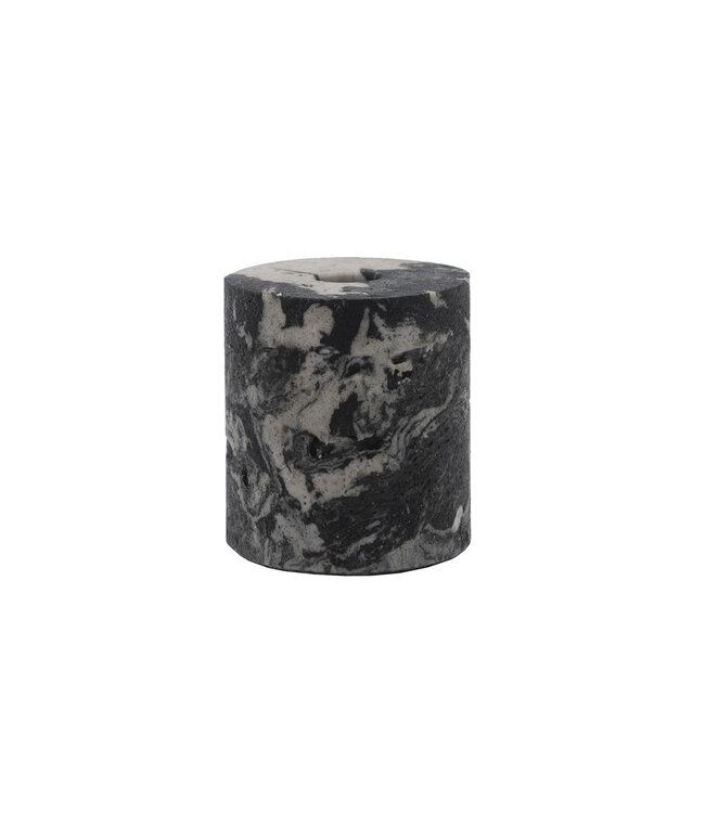 Scentchips® Candle Holder Dopp Black-White Marble Thin Fragrance Candle