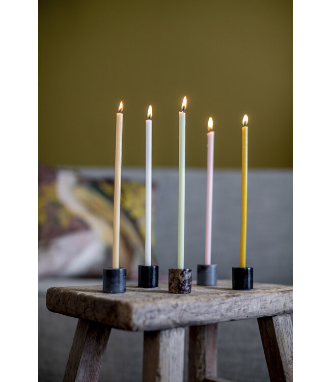 Scentchips® Kerzenhalter Dopp Schwarz-Weiss Marmor Dünne Duftkerzen