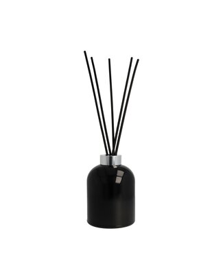 Scentchips® Reed diffuser Glass Cilinder shiny black - Silver cap