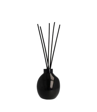Scentchips® Flacon Bâtonnets diffuseurs en verre Wave Noir Brillant - Anneau Noir