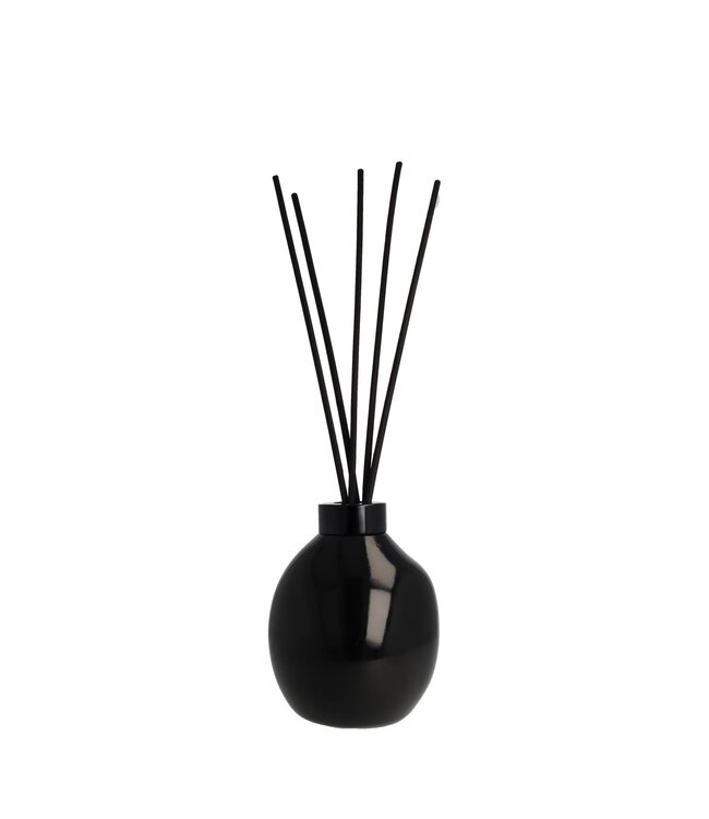 Scentchips® Reed diffuser Glass Wave shiny black - Black Cap