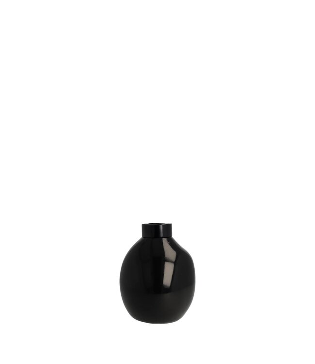 Scentchips® Reed diffuser Glass Wave shiny black - Black Cap