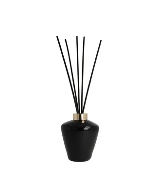 Scentchips® Reed diffuser Glass Conical shiny black - Gold Cap