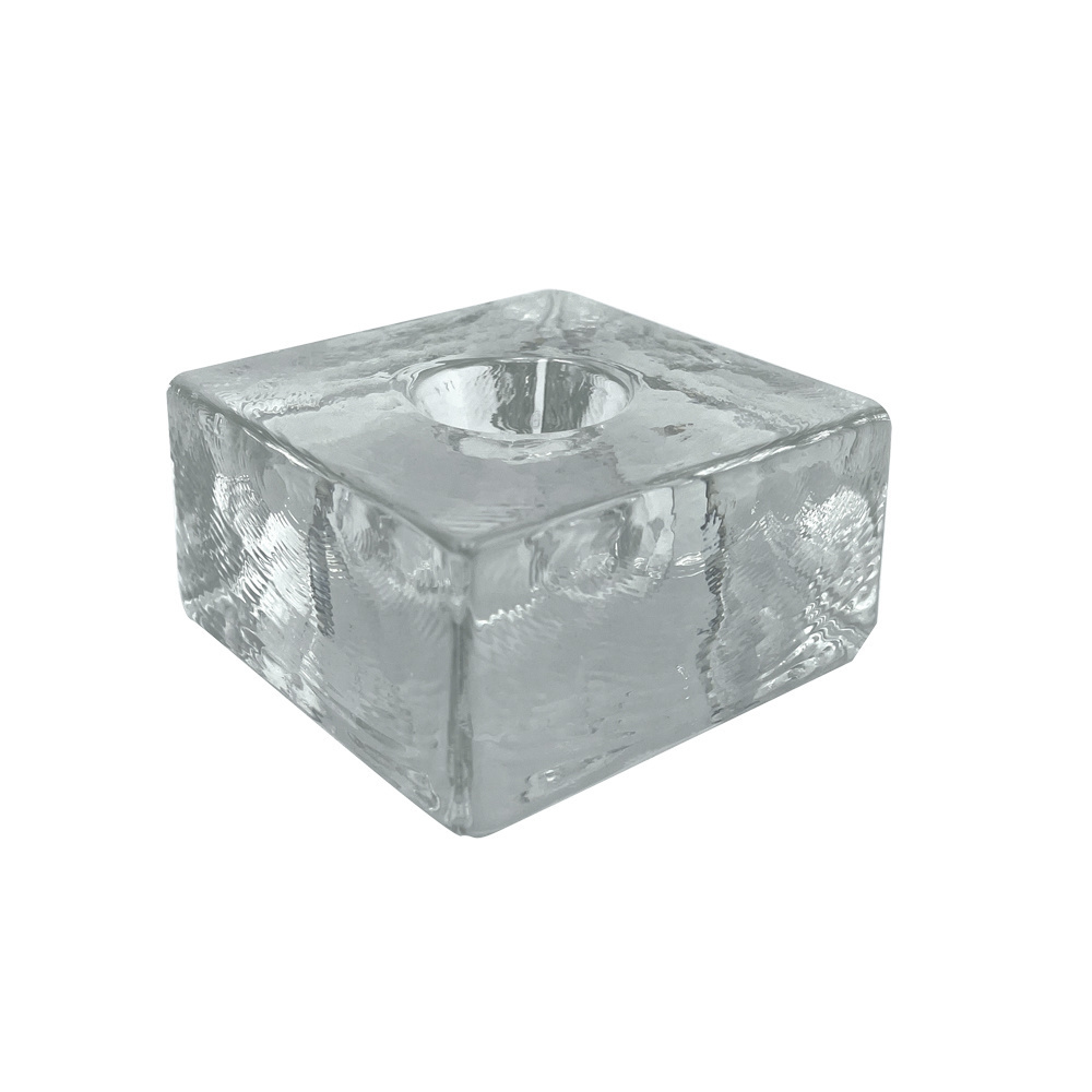 Scentchips® Square Glass Clear dinner candle holder