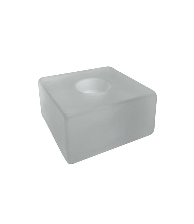 Scentchips® Square Glass Frosted dinner candle holder