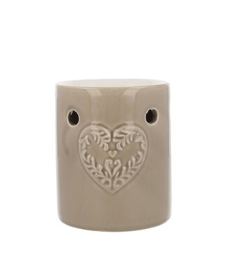 Scentchips® Regular Embossed Heart Taupe scented wax burner