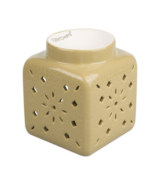 Scentchips® Vierkant Cut Out Olive waxbrander geurbrander